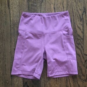 3/$10 Yogalicious Women's Lavender High Waist Stretch Bike Shorts